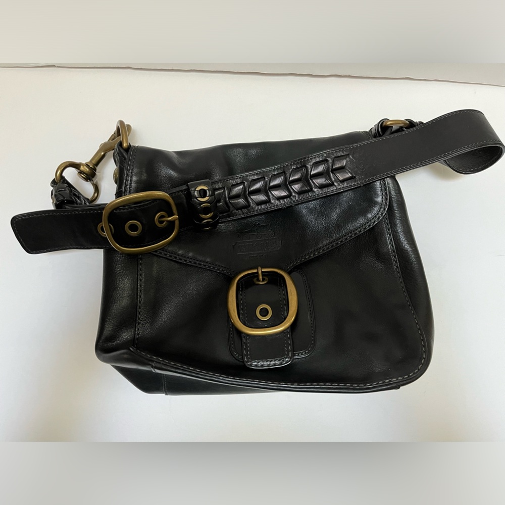 COACH 11419 BLEECKER LEGACY TATTERSALL FLAP BUCKLE BAG - Picture 9 of 16